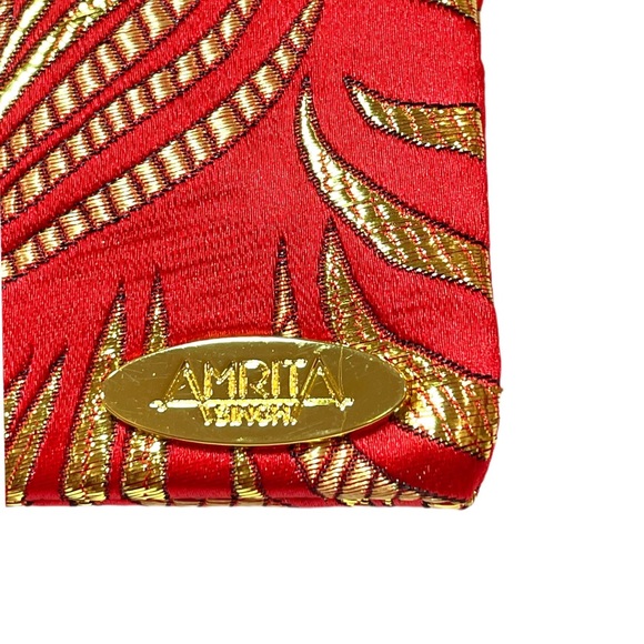 🎁 AMRITA SINGH Beijing Eyewear Case Red/Gold NWT - Picture 5 of 12